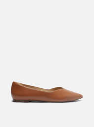 Sapatilha Marrom Arezzo Couro Bico Fino Minimal