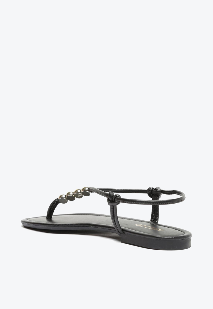 Sandália Rasteira Preta Arezzo Slim Light Citrus