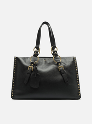 Bolsa Shopping Preta Arezzo Couro Cora Grande