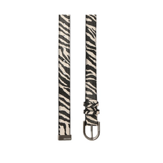 Cinto Fino Fivela Metálica Valentina Animal Print Zebra
