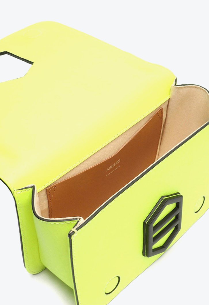 Bolsa Tiracolo Amarela Arezzo Couro Snake Karen Média