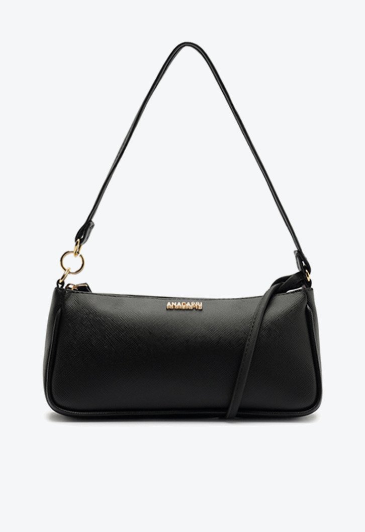 Bolsa Tiracolo Pequena Detalhe Metal Preta