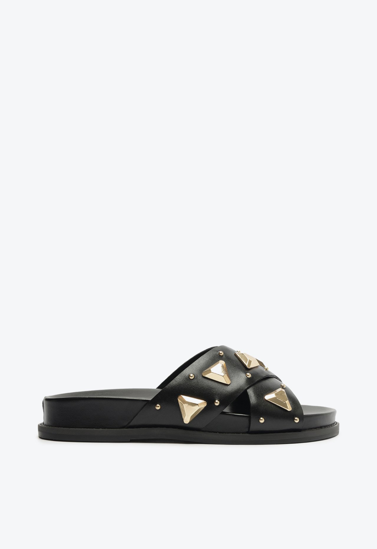 最終決算 Couro X Schutz Preta Slide Papete | MALL ZZ 靴