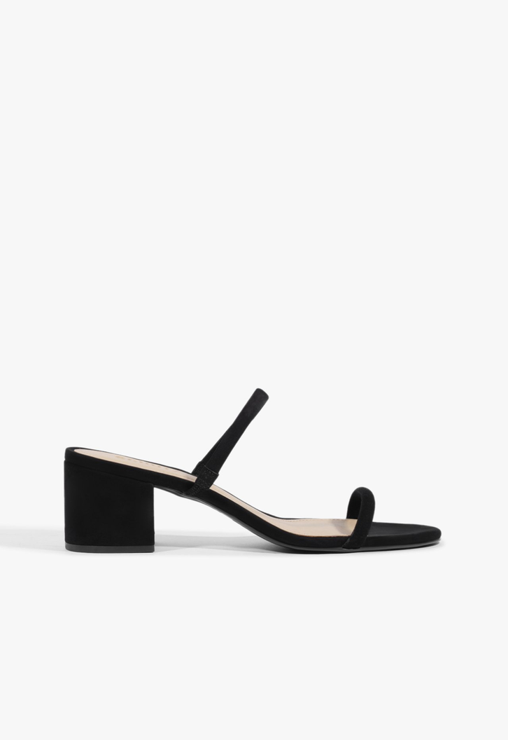 Mule Block Heel Straps Preto