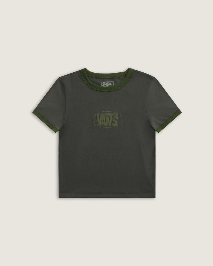 Camiseta Manga Curta Ringer Circle V  Faded Black