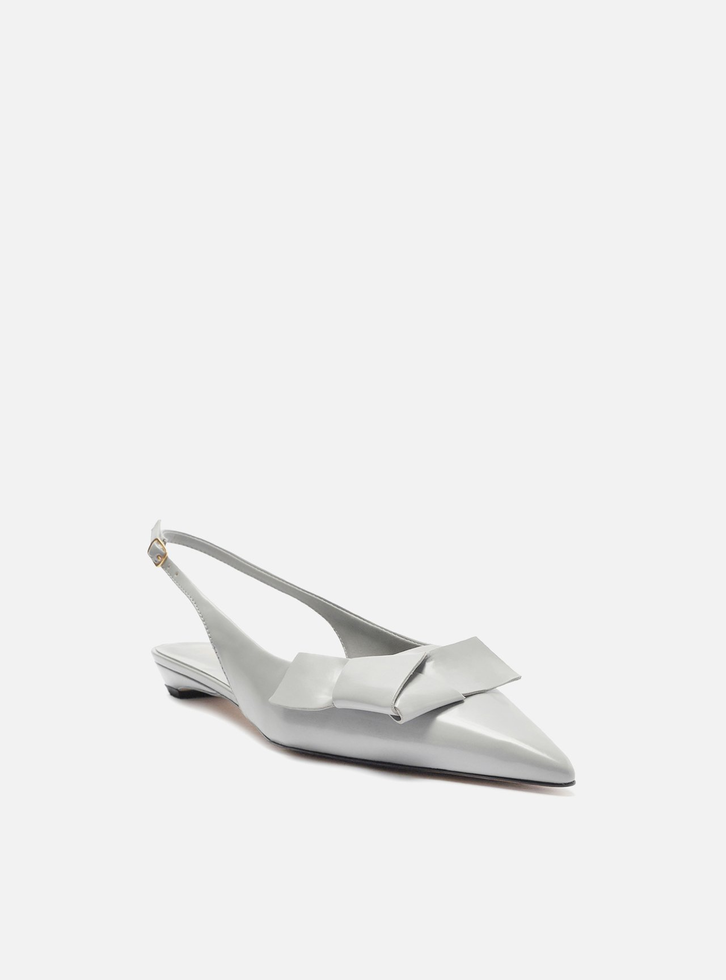 Sapatilha Cinza Arezzo Bico Fino Slingback Laço