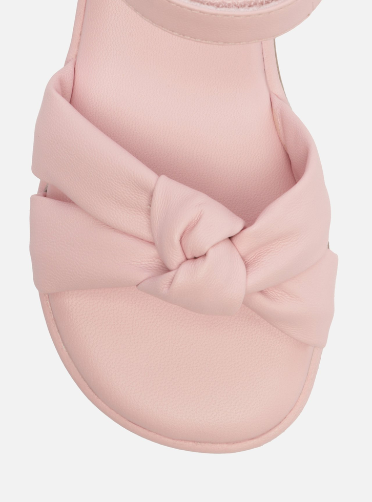 Sandália Rasteira Infantil Rosa Tiras Velcro
