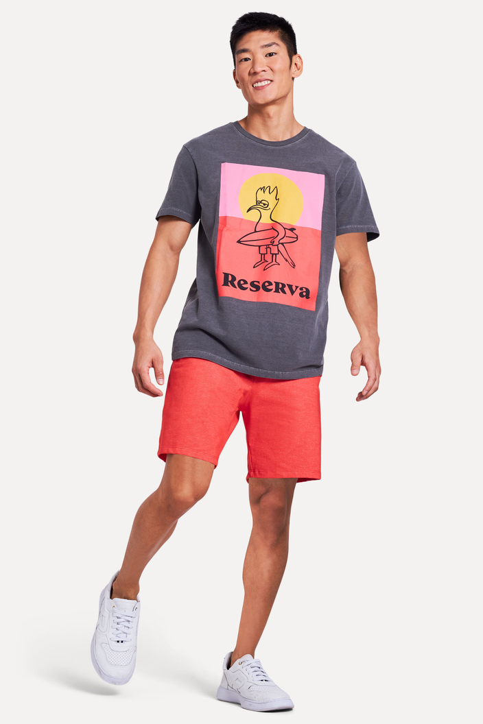 Camiseta Preta Reserva Estampada Pica Pau Surf Bicolor