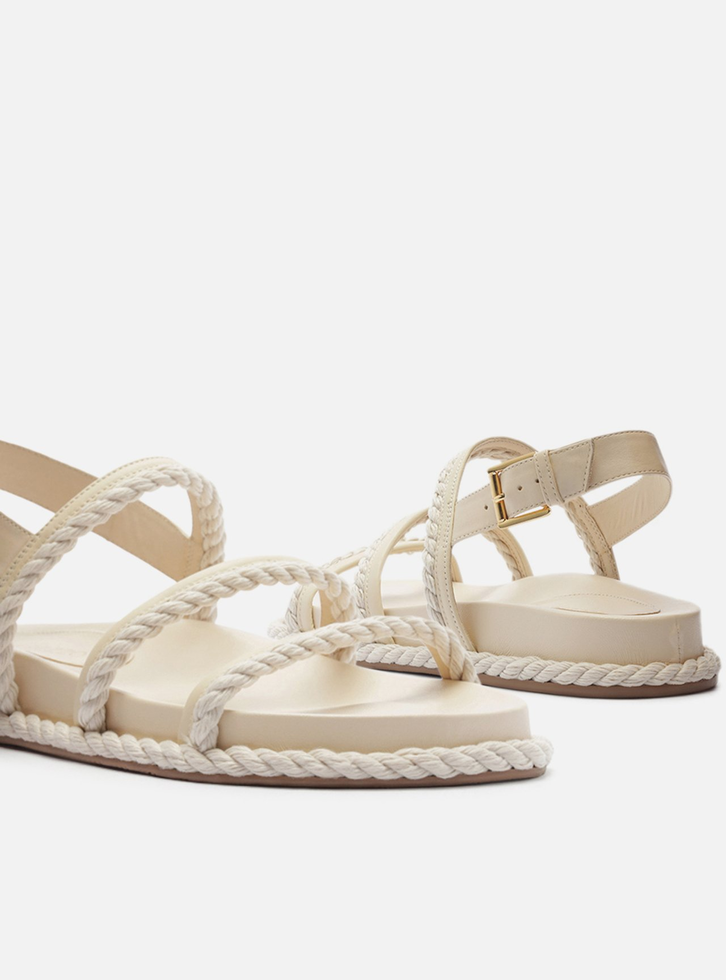Sandália Papete Off-White Tiras Trançadas