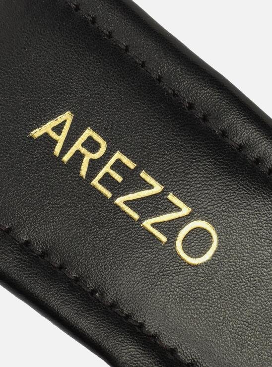 RASTEIRA PRETA AREZZO BICO QUADRADO TIRAS CRUZADAS