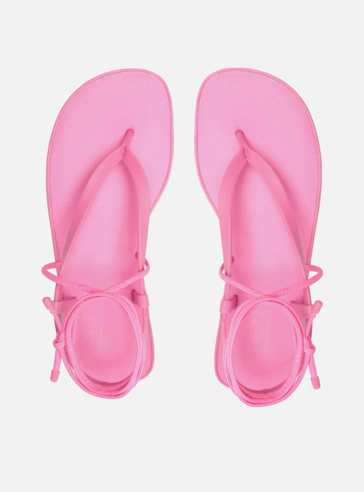 Sandália Rosa Flatform Amarração Brizza