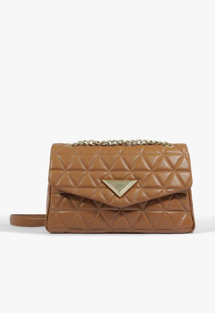 Bolsa Grande Tiracolo 944 Matelassê Couro Marrom
