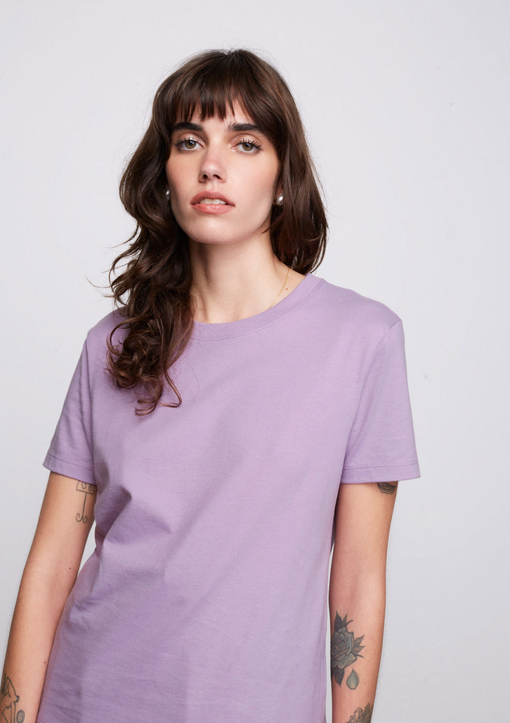 Blusa Lilás Dzarm Básica Manga Curta Em Malha