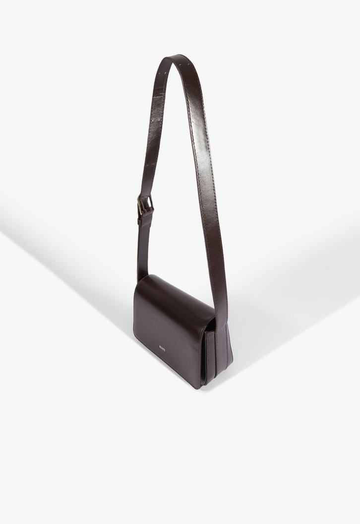 Bolsa Tiracolo Yuna Couro Marrom | ZZ MALL