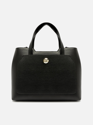 Bolsa Tote Preta Arezzo Média Botão Metal