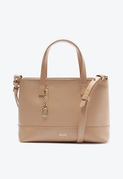 Bolsa Tote Bege Anacapri Média Lisa Chaveiro