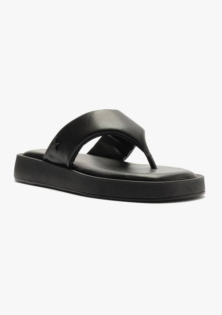 Sandália Flatform Preta Hering Tira Acolchoada