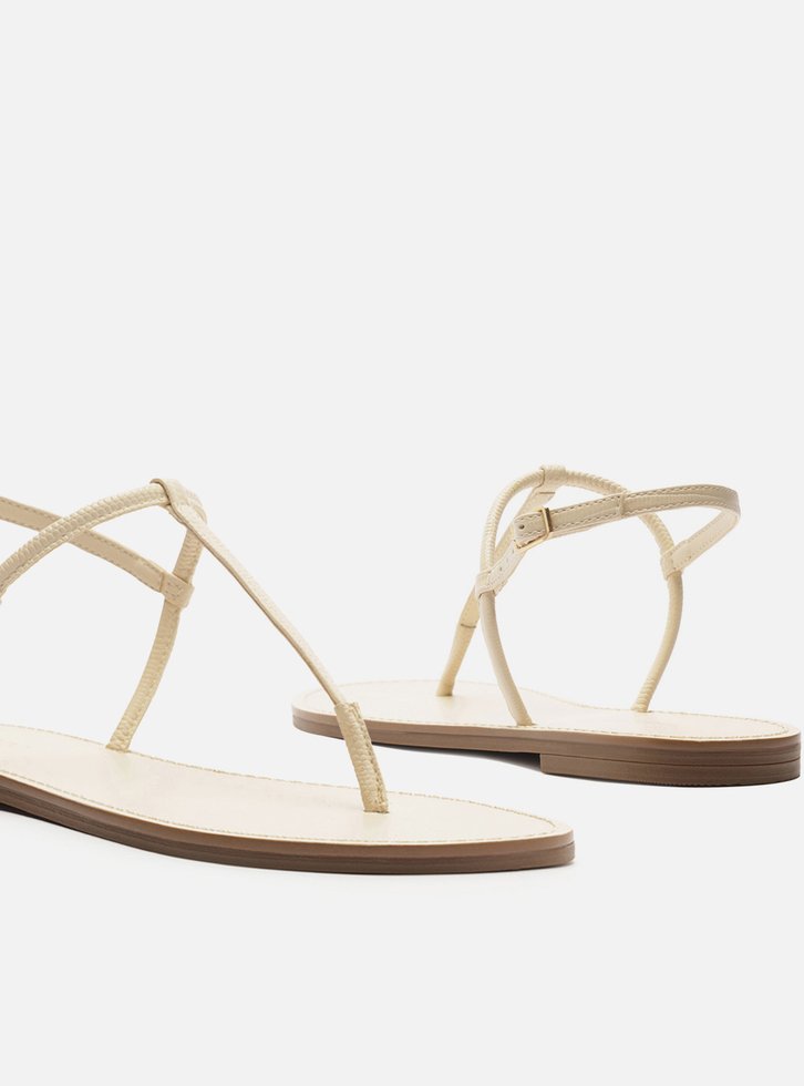 Sandália Rasteira Branca Lizard Slim