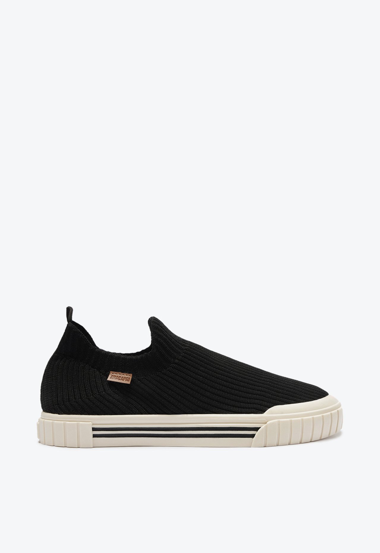 Tênis Slip On Preto Anacapri Basic Alê Knit ZZ MALL