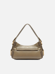 Bolsa Tiracolo Cinza Couro Gretha Média