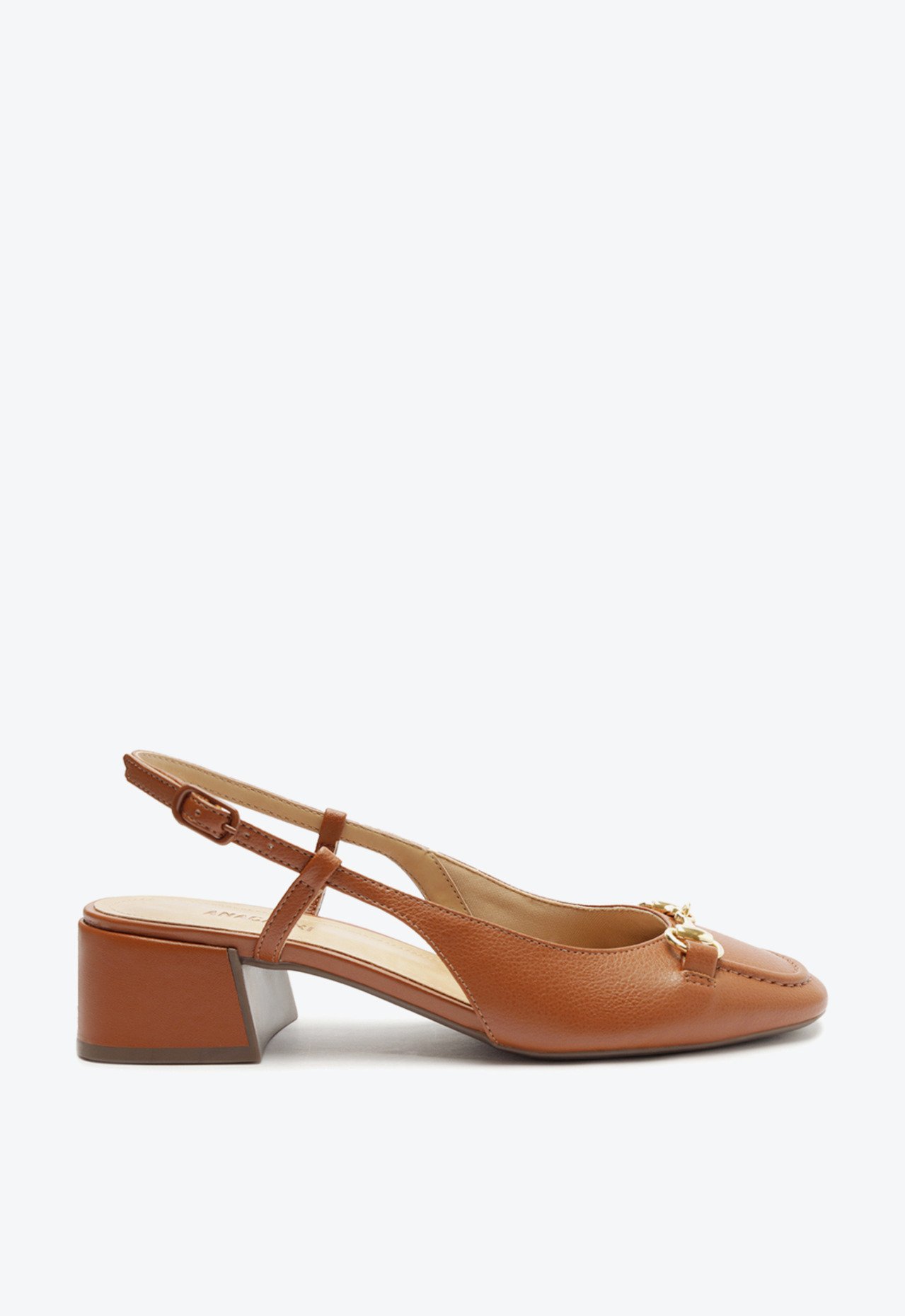 Sapatilha Marrom Anacapri Slingback Salto Bloco Bridão | ZZ MALL