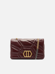 Bolsa Tiracolo Bordô Arezzo Couro Emma Média Retangular