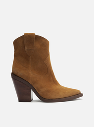 Bota Western Marrom Arezzo Acamurçada Cano Curto Bloco