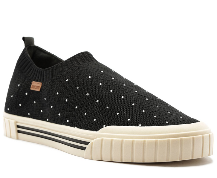 Tênis Slip On Aplicação Brilhos Preto