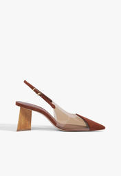 Slingback Vinil Marrom