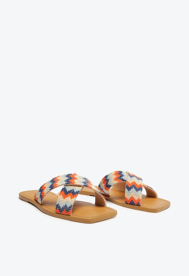 Rasteira Multicolorida Anacapri Tiras Cruzadas Zig Zag