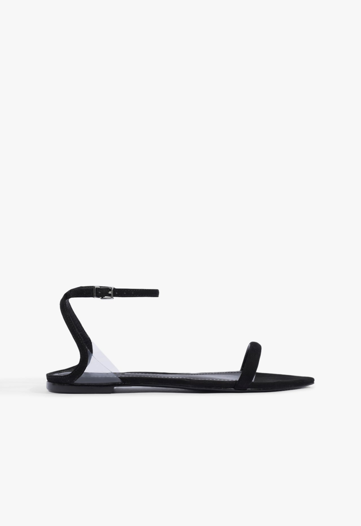 Sandália Skye Flat Camurça Preta