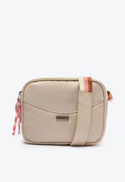 Crossbody Branca Anacapri Nylon Média Alça Listrada