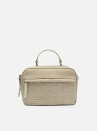 Bolsa Tiracolo Bege Prione Média Palha