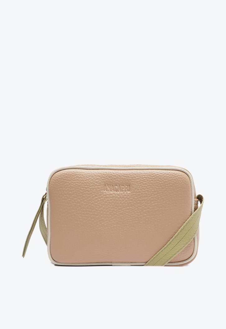 Bolsa Crossbody Nude Anacapri Média Costura Ornamental