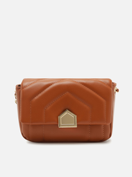 Bolsa Tiracolo Marrom Arezzo Média Matelassê