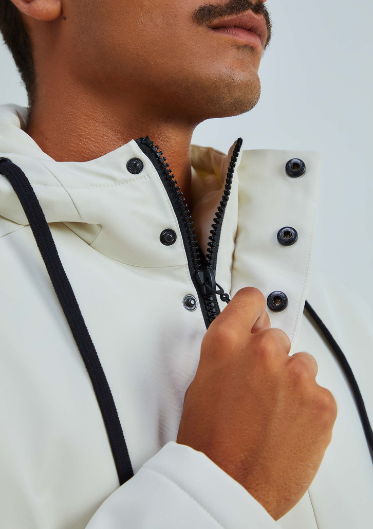 Jaqueta Branca Hering Parka Masculina Com Capuz
