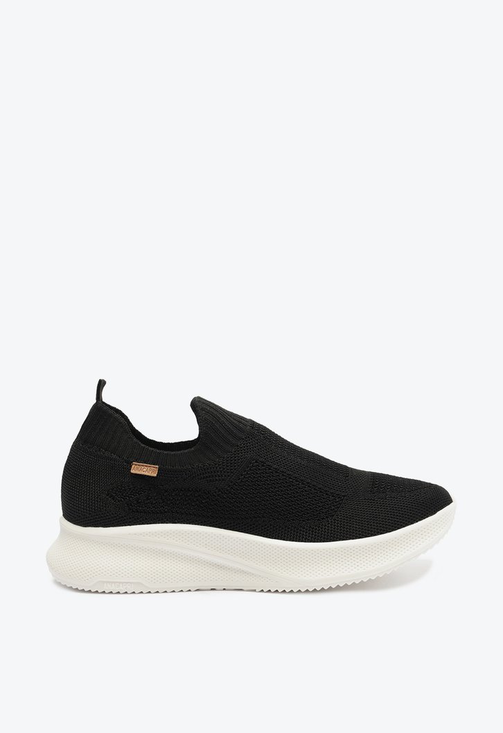 Tênis Slip On Preto Anacapri Chunky Knit