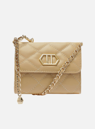 Mini Bag Carteira Nude Arezzo Couro Matelassê
