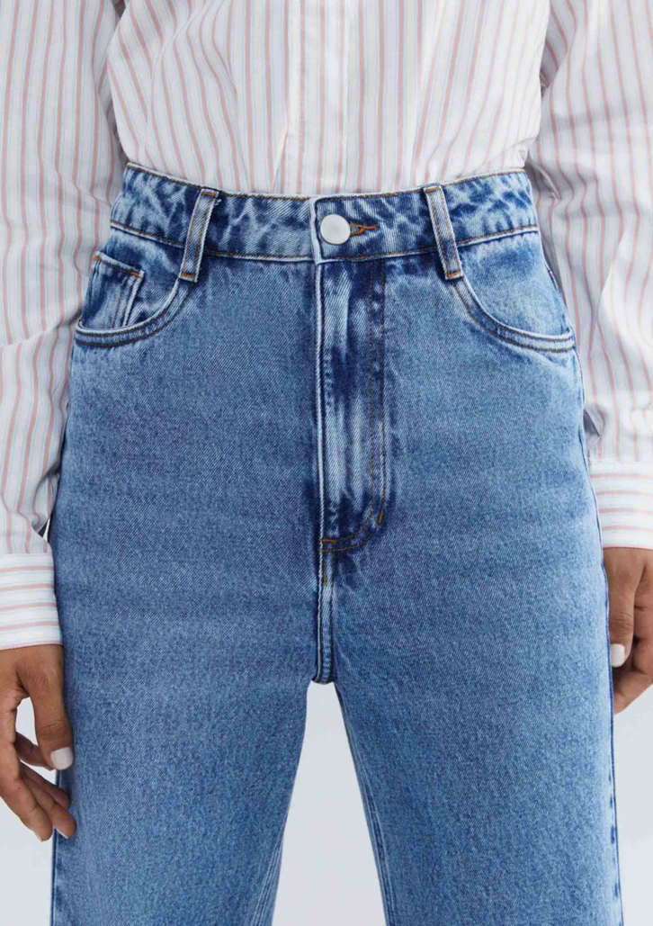 Calça Jeans Azul Hering Pantalona Cintura Média