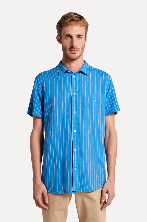 Camisa Azul Reserva de Linho Sun