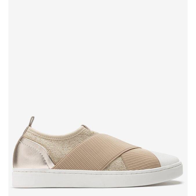 tenis slip on dourado