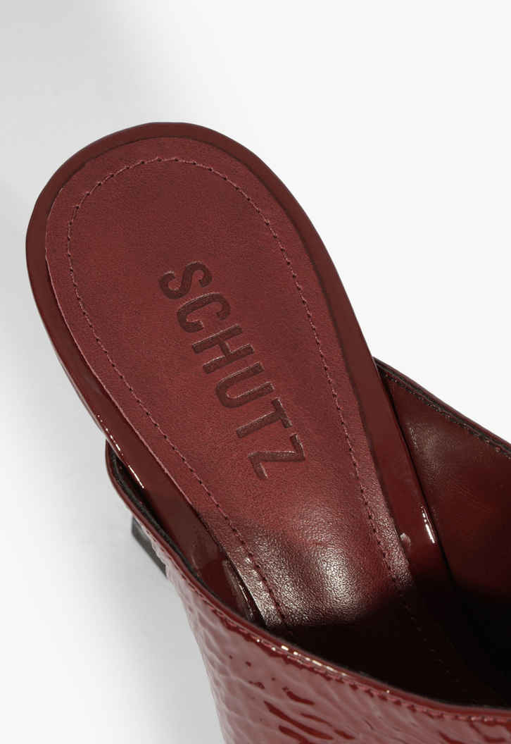 Mule Brielle Couro Vermelha