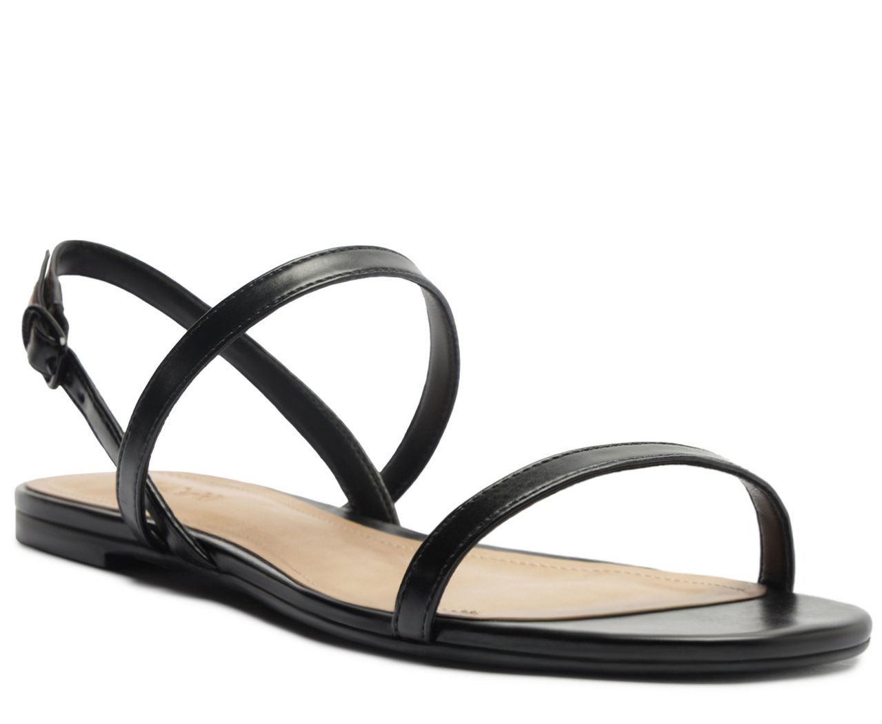 Sandália Slim Tiras Lisa Preta | ZZ MALL