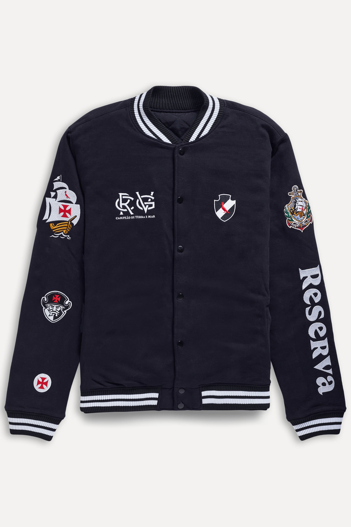Jaqueta Preta Reserva Varsity Vasco Da Gama