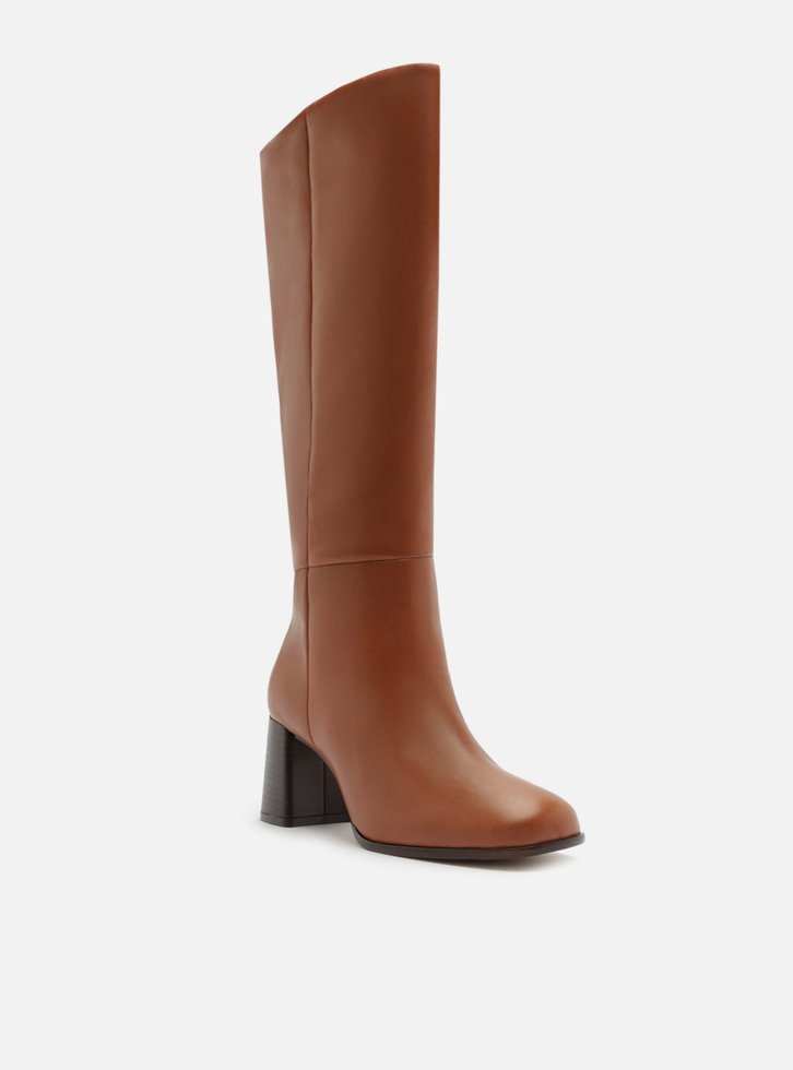 Bota Marrom Couro Cano Longo Montaria
