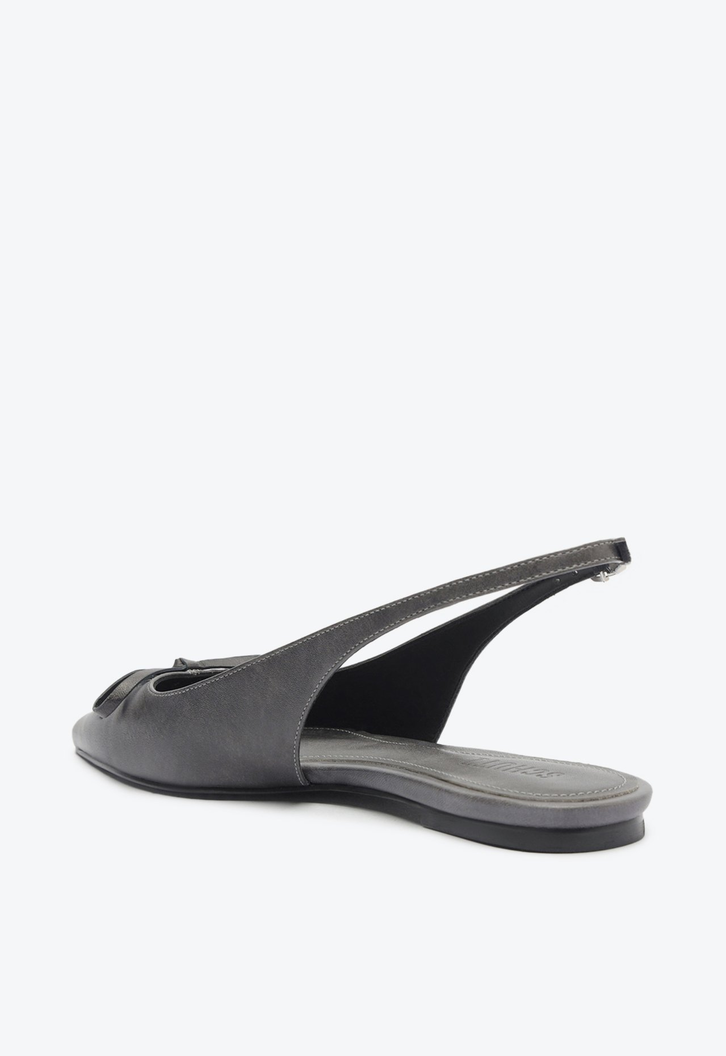 Sapato Slingback Cady Ballet Couro Preto