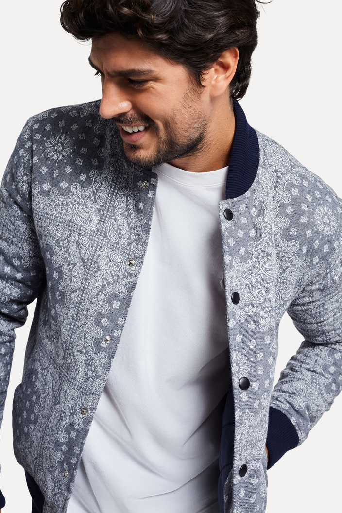 Jaqueta Azul Reserva Bomber Jacquard Bandana