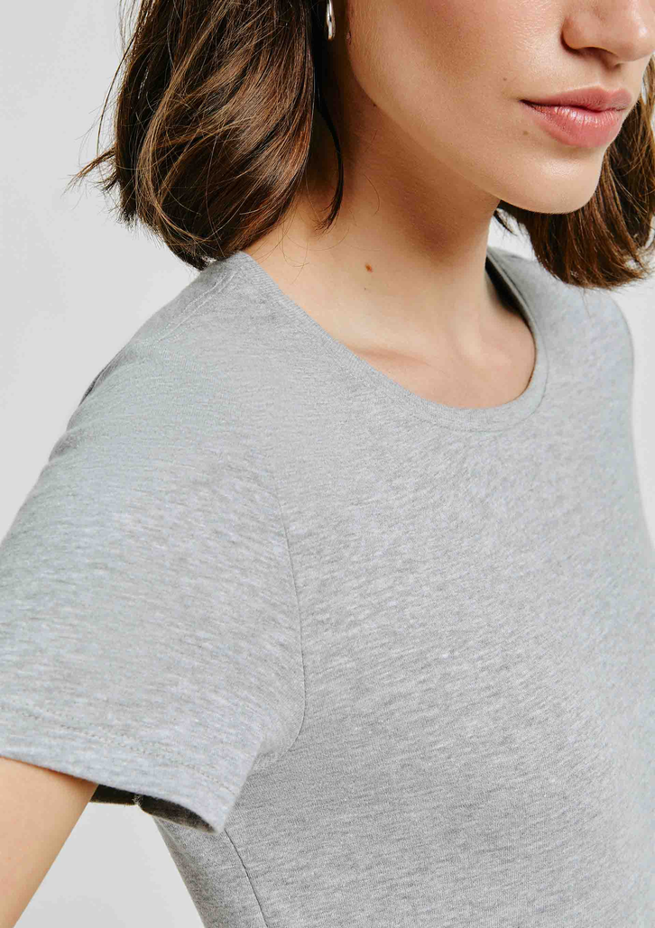 Blusa Cinza Hering Básica Manga Curta Slim World