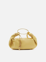 Bolsa Tiracolo Amarela Arezzo Couro Média Metais