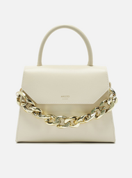 Bolsa Satchel Off-White Iara Média Bege